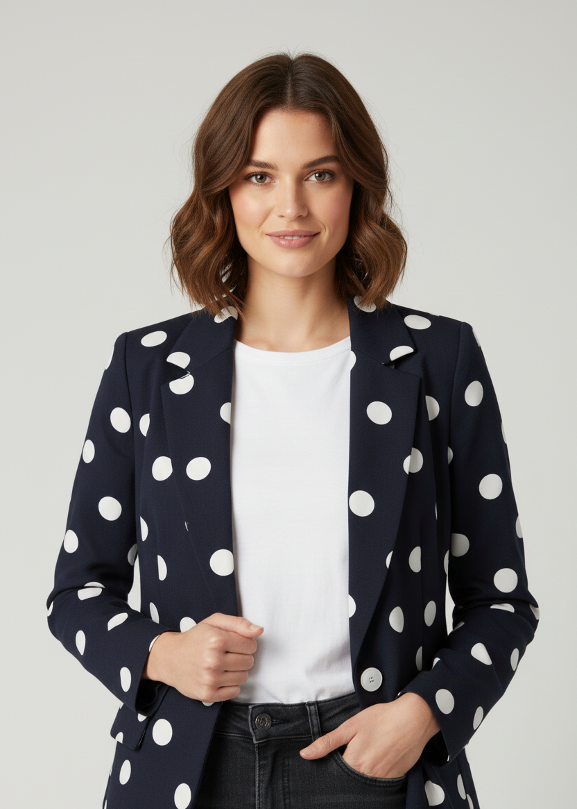 Blazer estampada de lunares