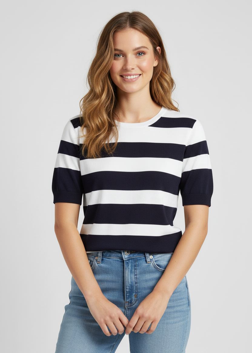 Jersey de rayas bicolor