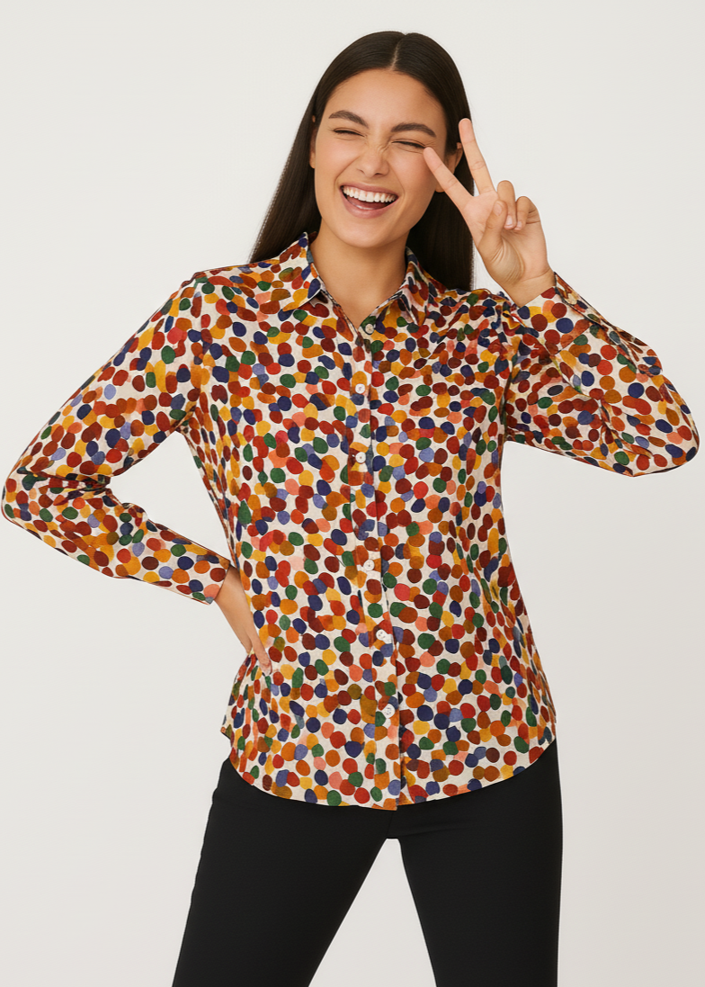 Camisa estampada multicolor