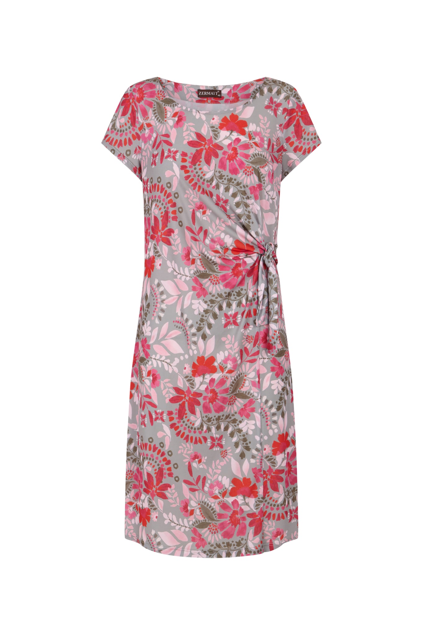 Vestido estampado sin mangas con lazo lateral