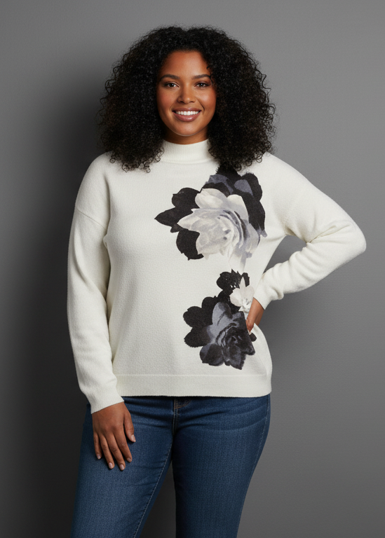 Jersey con detalle floral