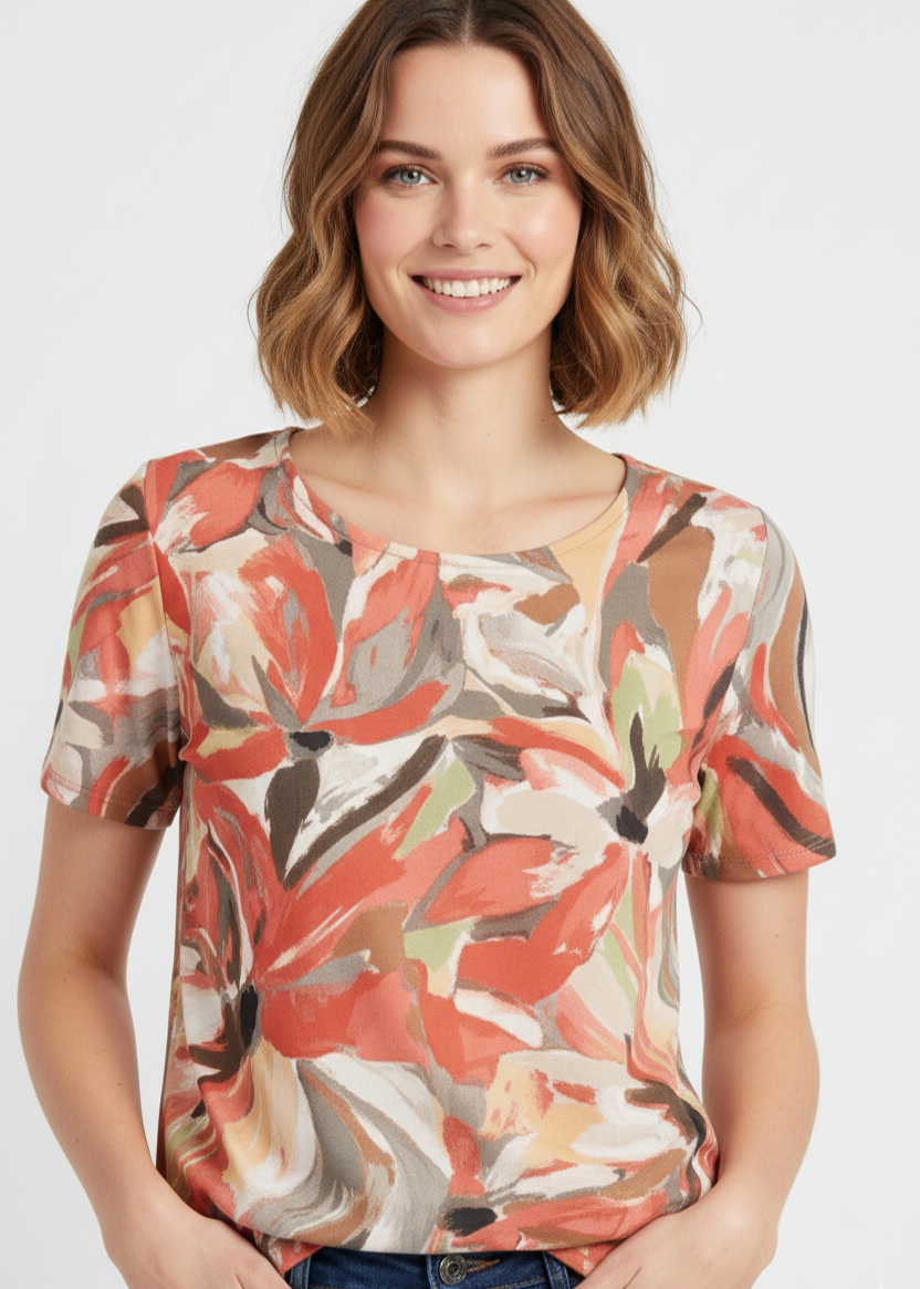 Camiseta estampada flores