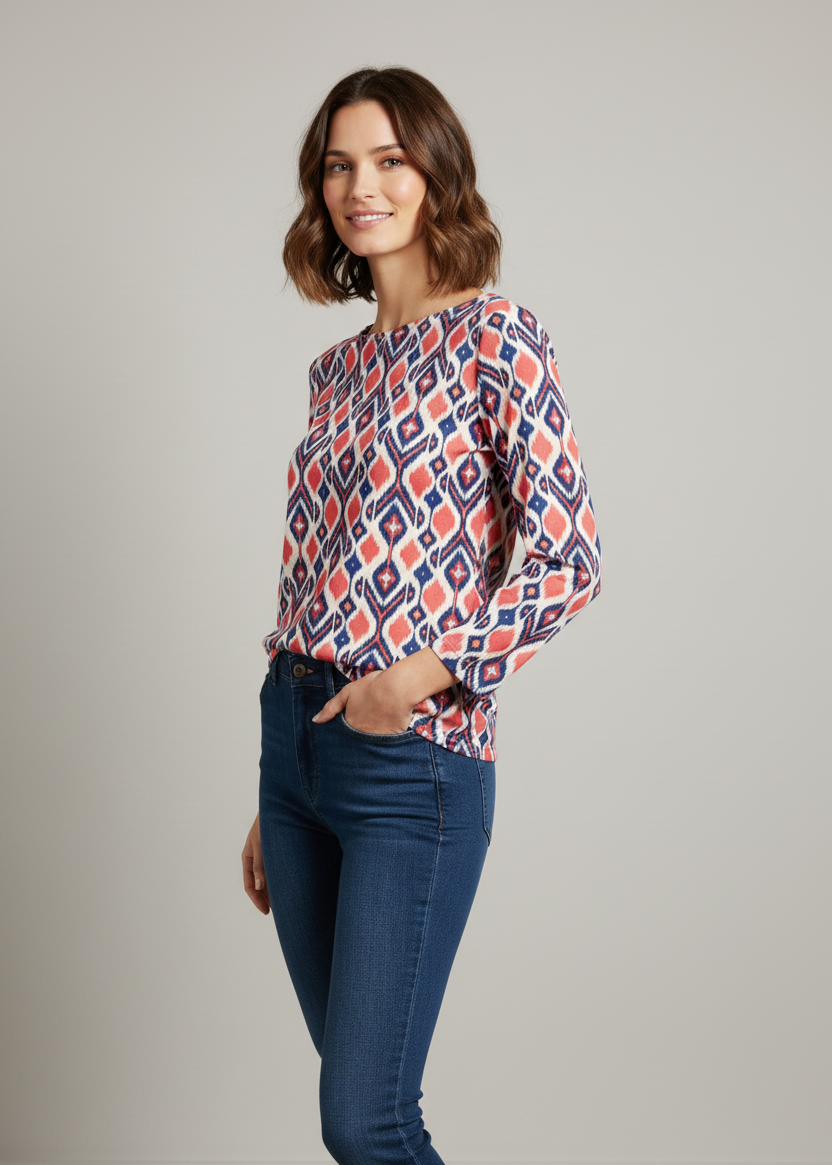 Camiseta de lanilla de rombos