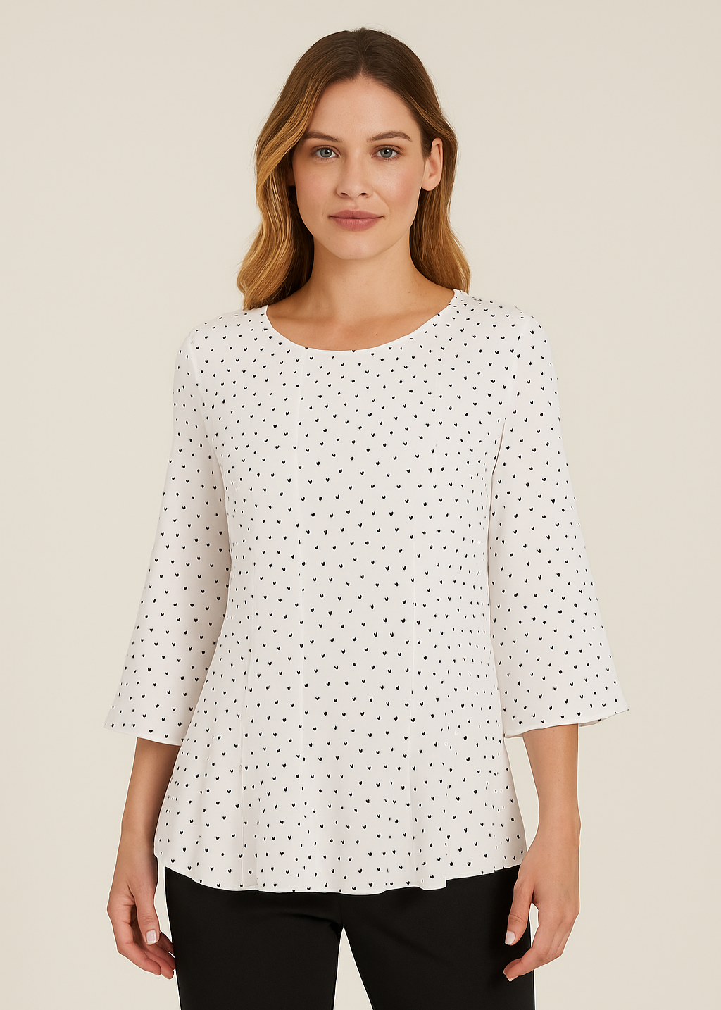 Blusa estampada plisada
