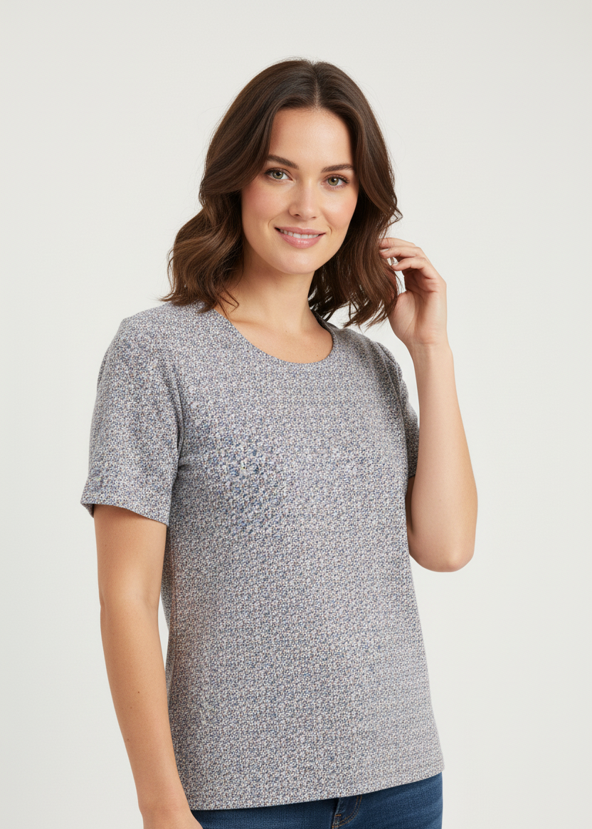 Blusa plisada estampada