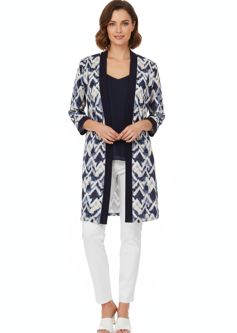 Chaqueta abierta estampada