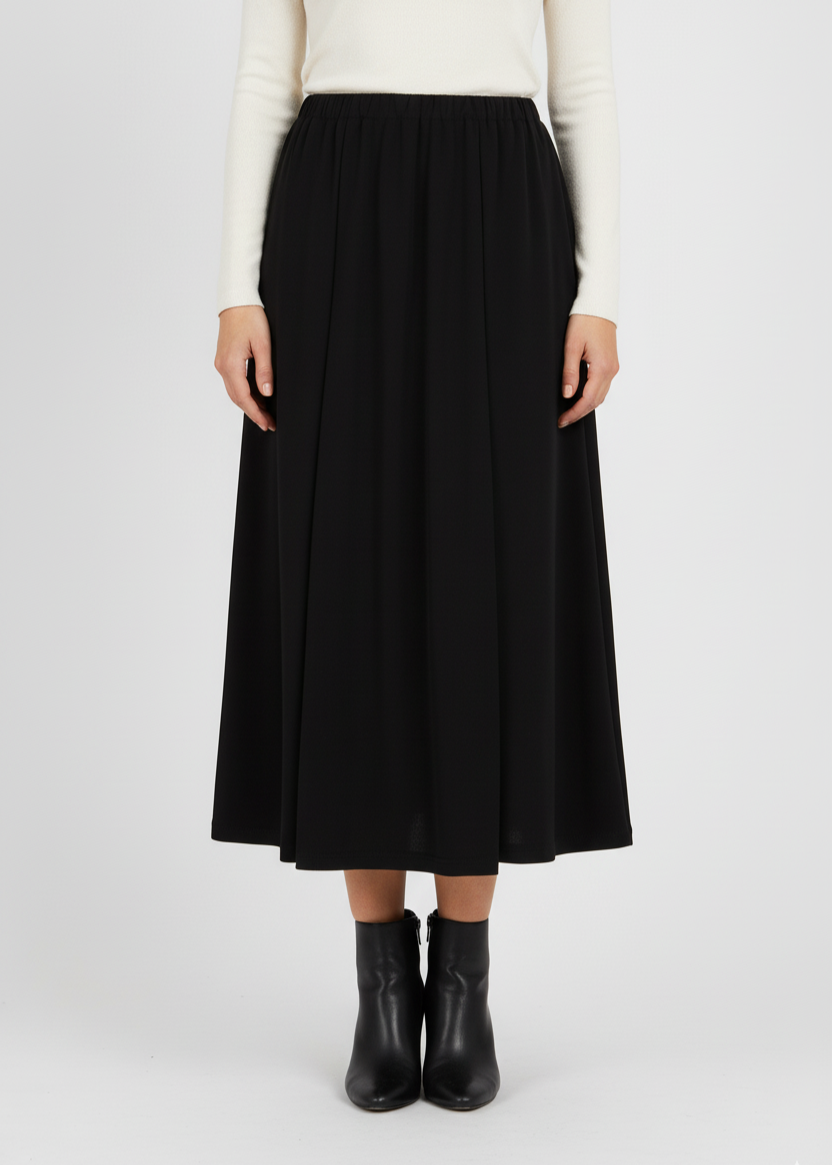 Falda midi lisa fluida