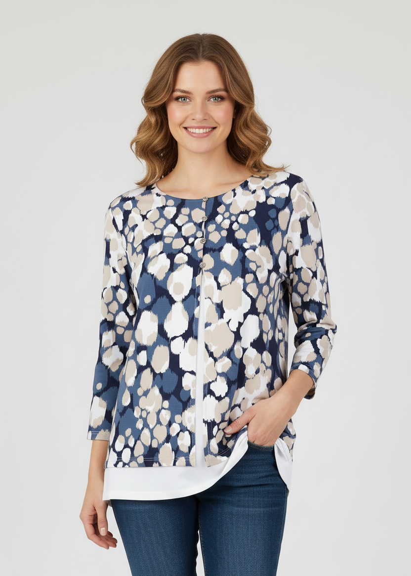 Falso conjunto con estampado de manchas