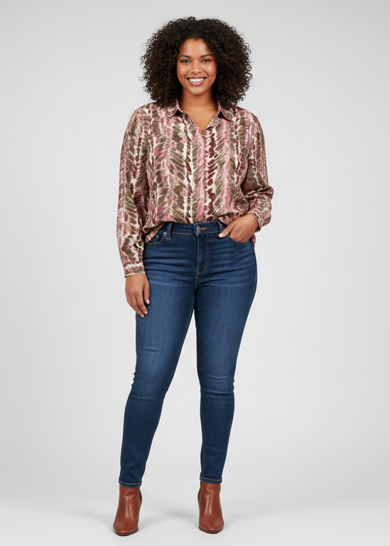 Camisa estampada con diseño de espiga