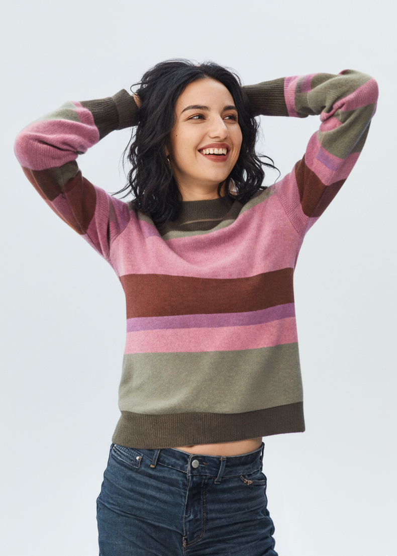 Jersey de rayas con cuello perkins