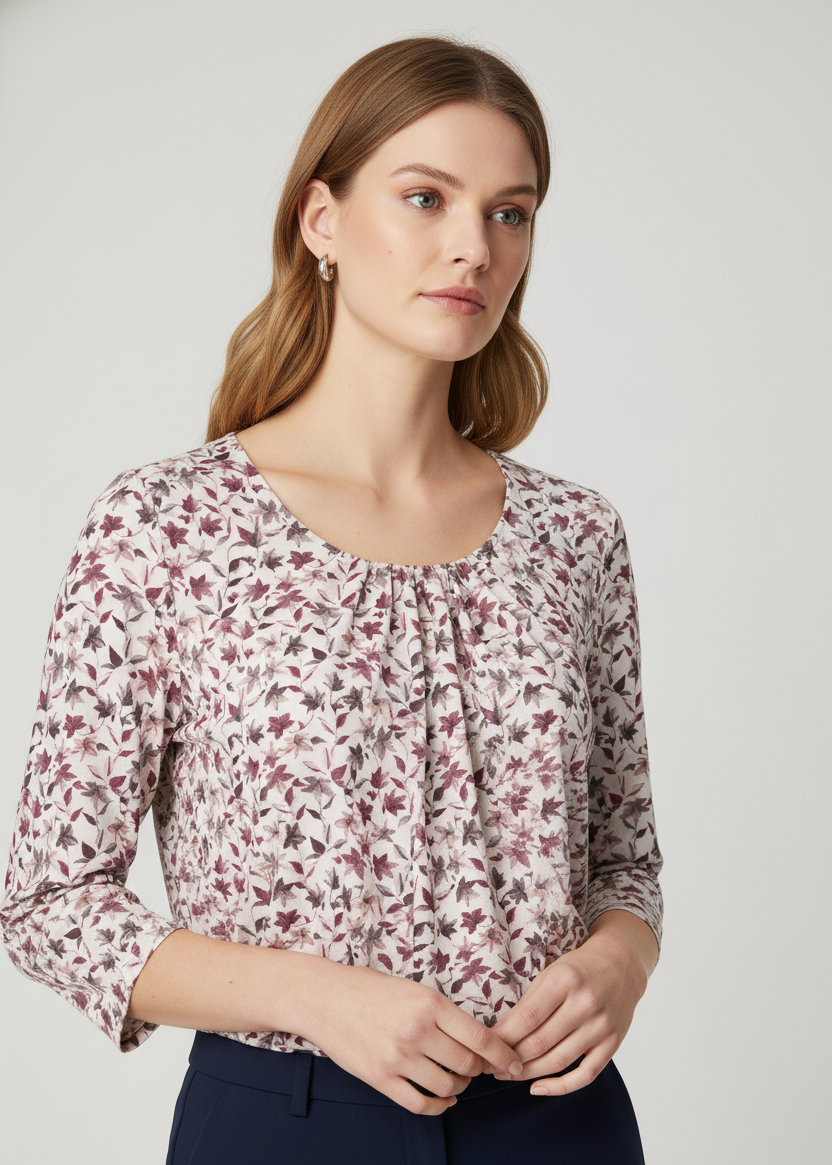 Blusa estampado de hojas