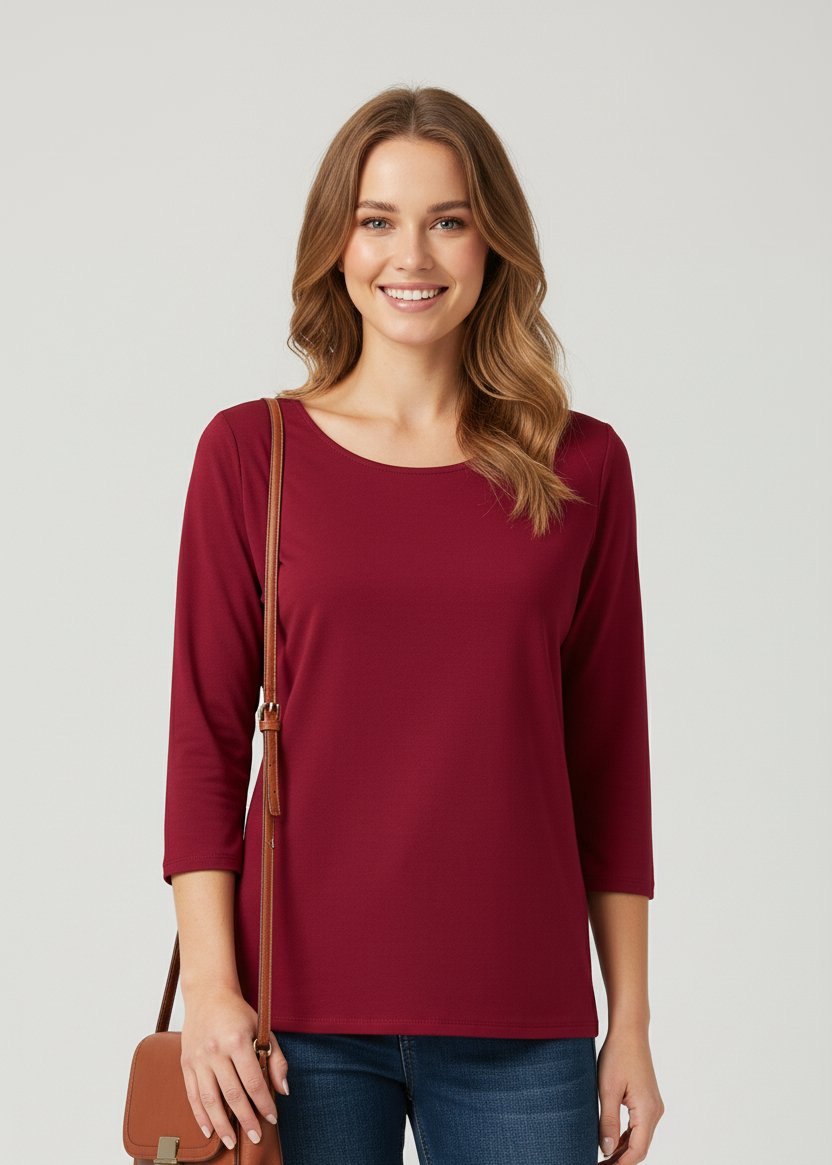 Camiseta lisa básica manga larga