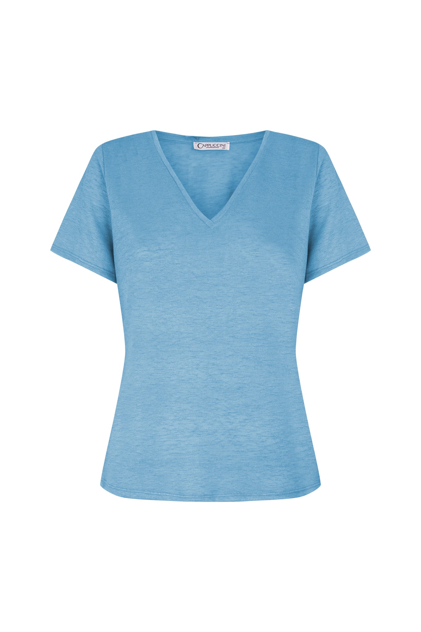 Camiseta lisa de cuello pico