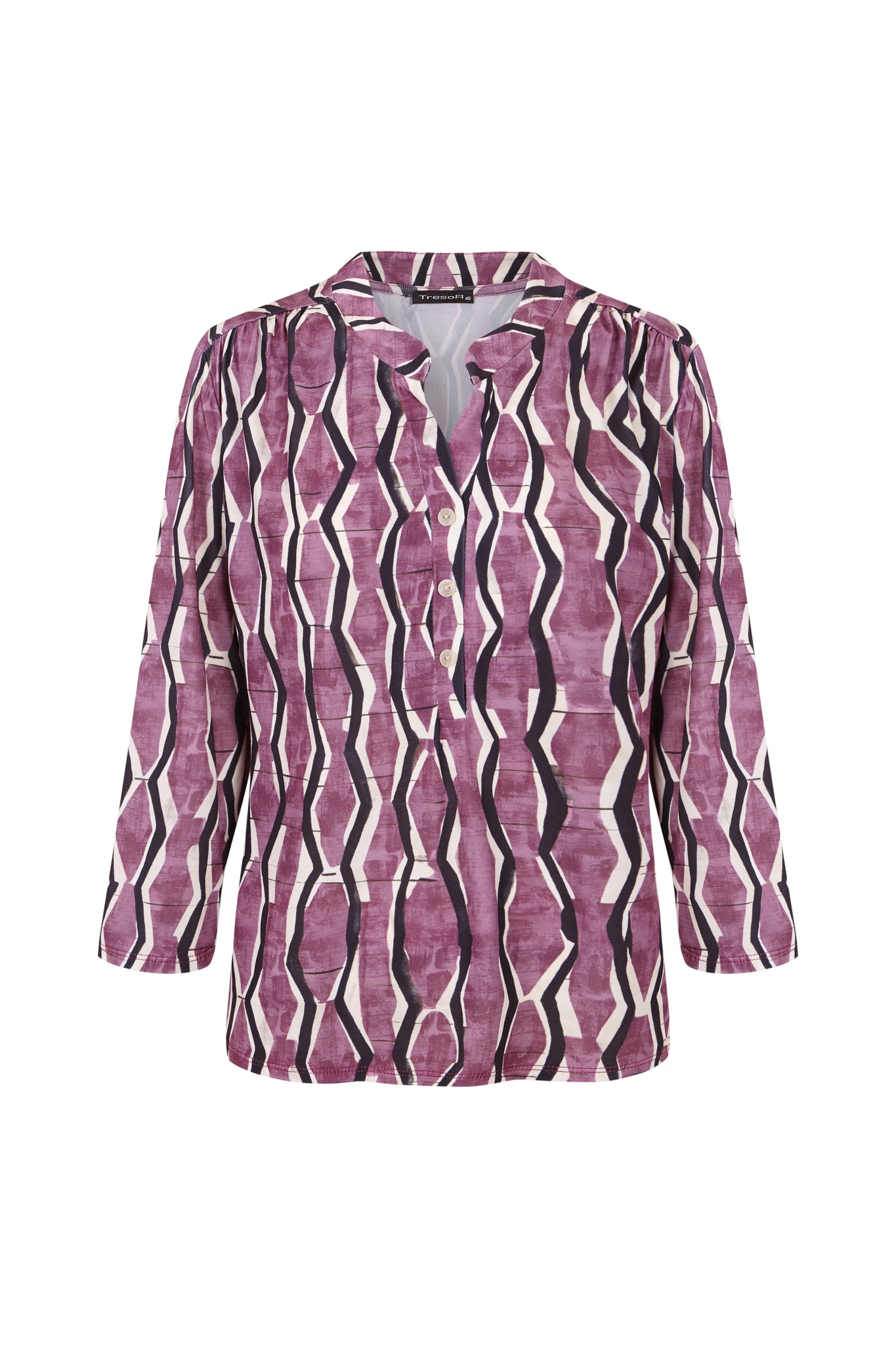 Camiseta estampada con cuello tirilla