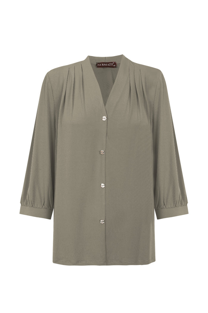 Blusa cuello pico