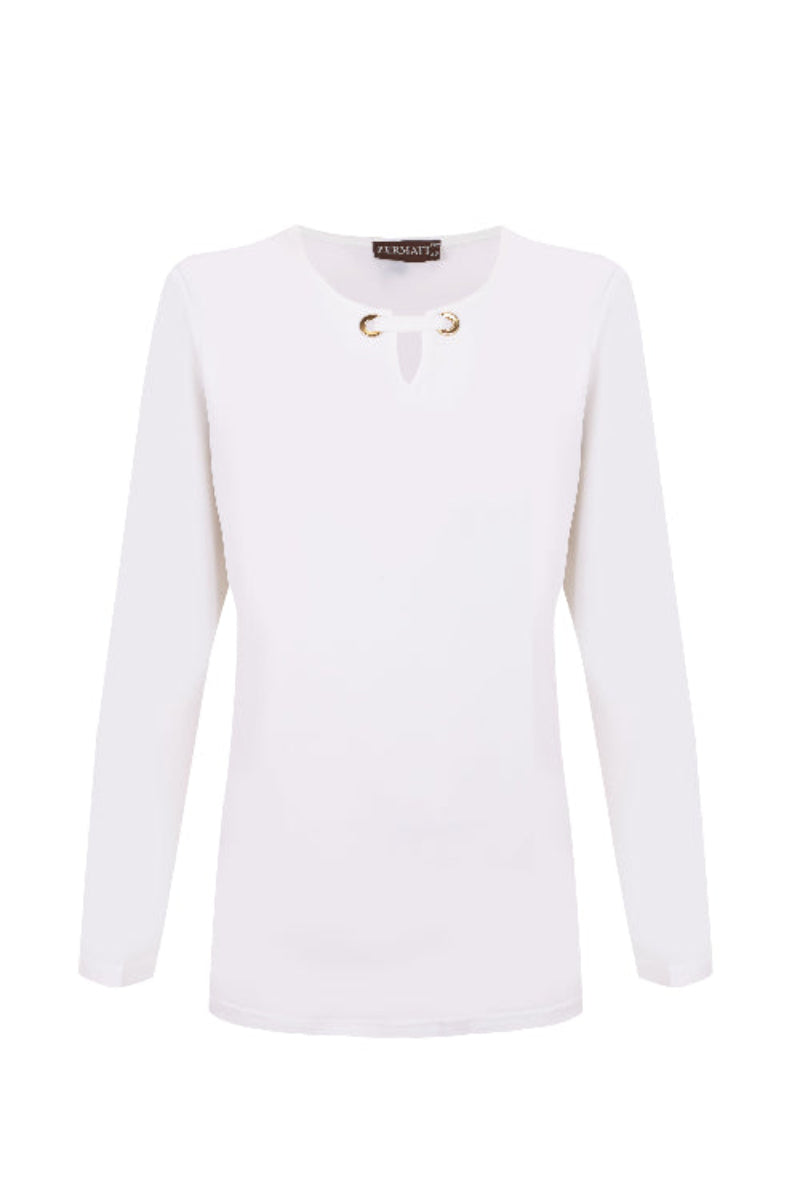Blusa detalle cuello manga larga