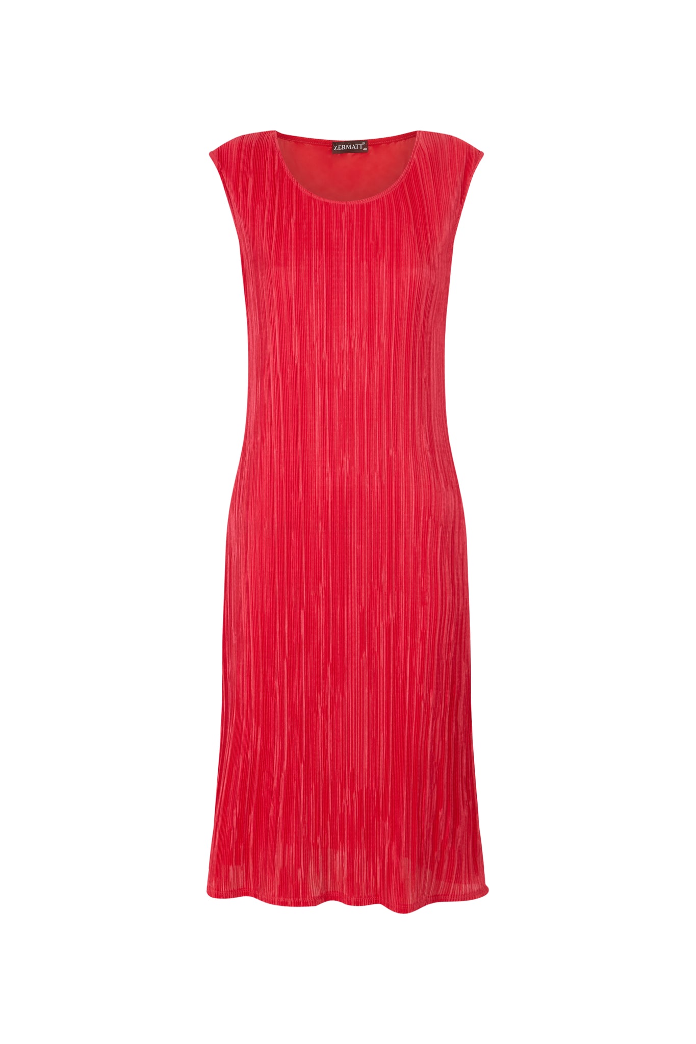 Vestido liso midi plisado