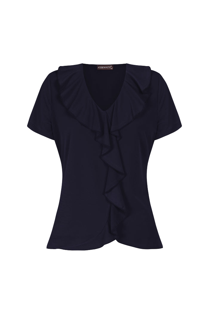 Camiseta lisa con volantes