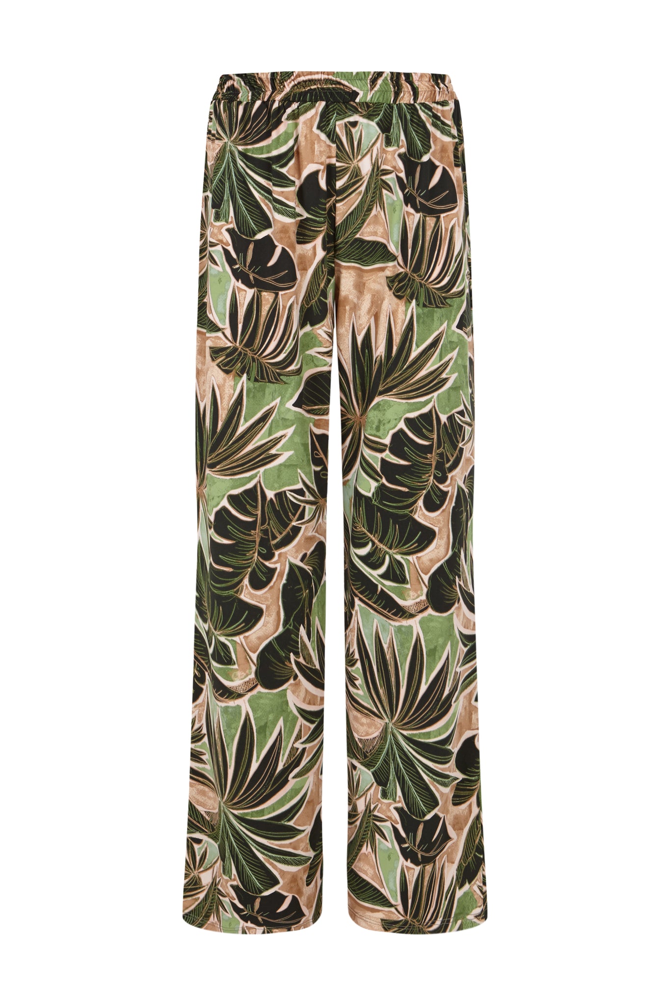 Pantalón estampado fluido con cintura elástica