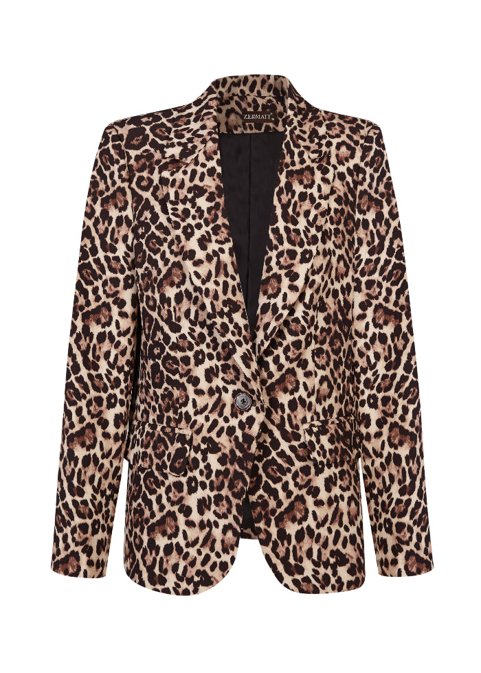 Blazer con estampado animal