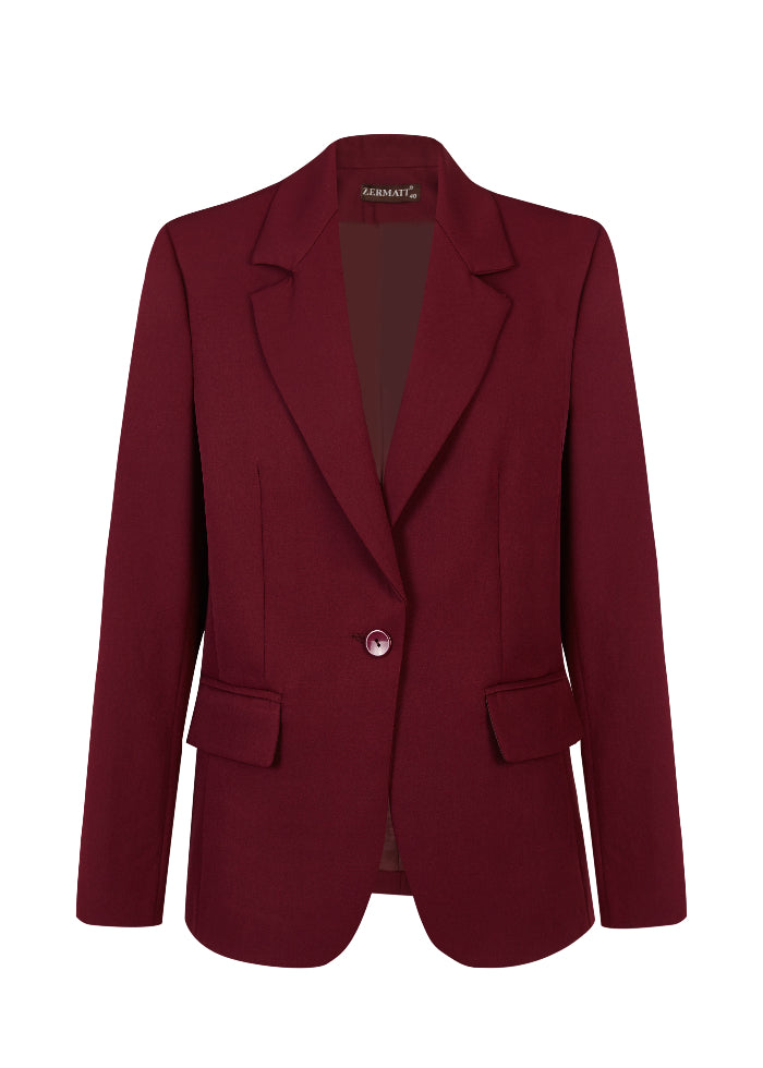Blazer lisa con cierre de botón
