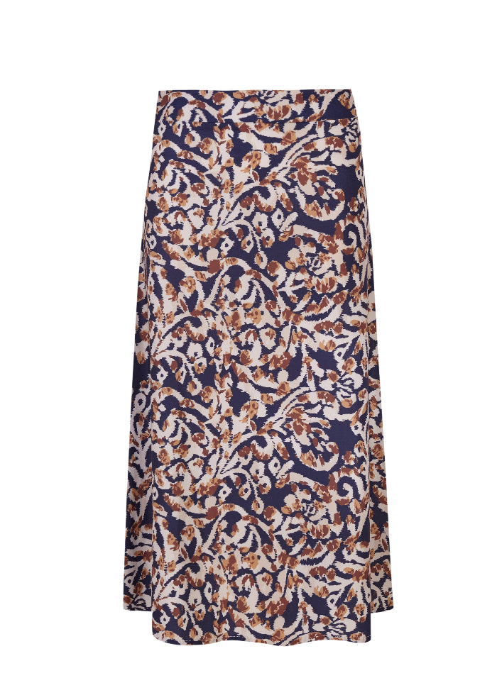 Falda midi estampada flores