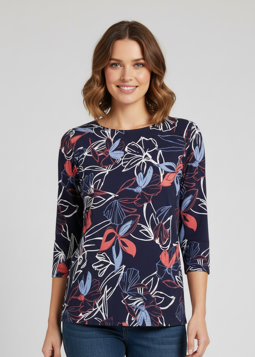 Blusa de manga larga con estampado floral