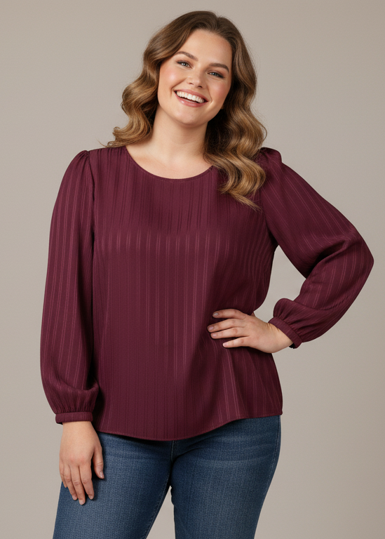 Blusa con tejido arrugado y detalle de hilo brillante