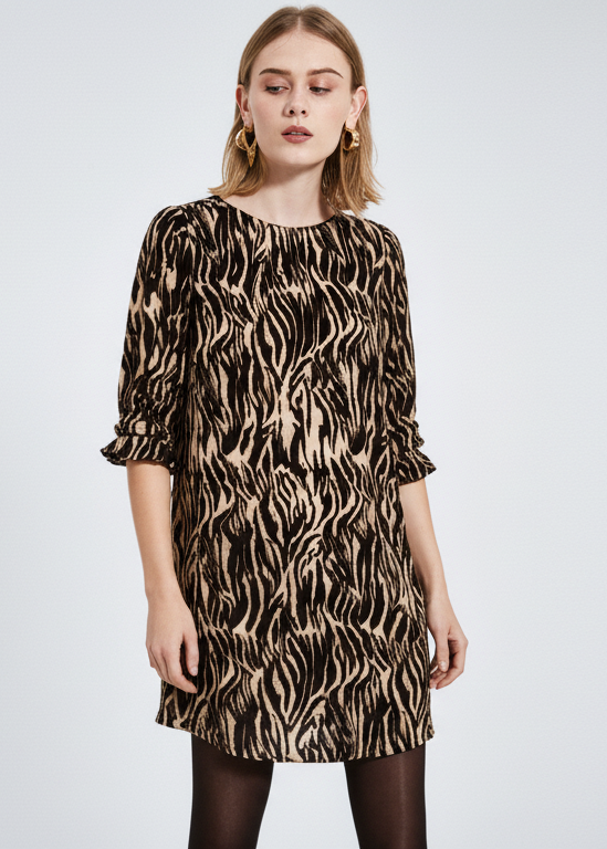 Vestido estampado de leopardo