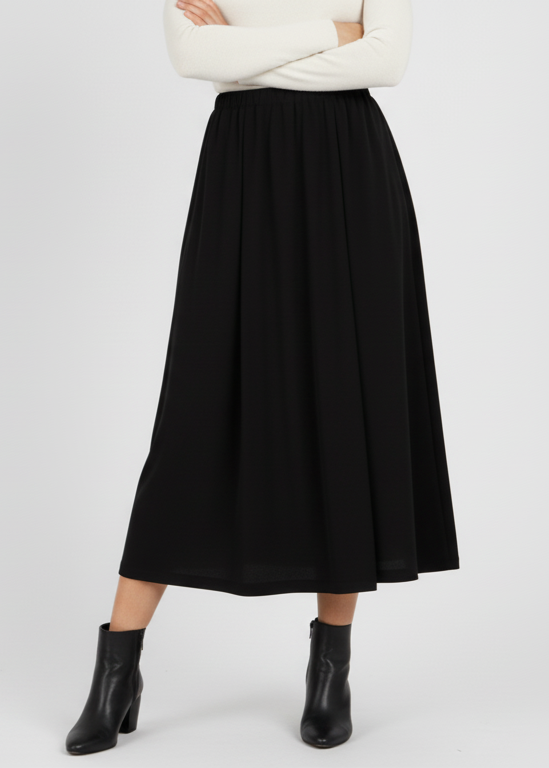 Falda midi lisa fluida