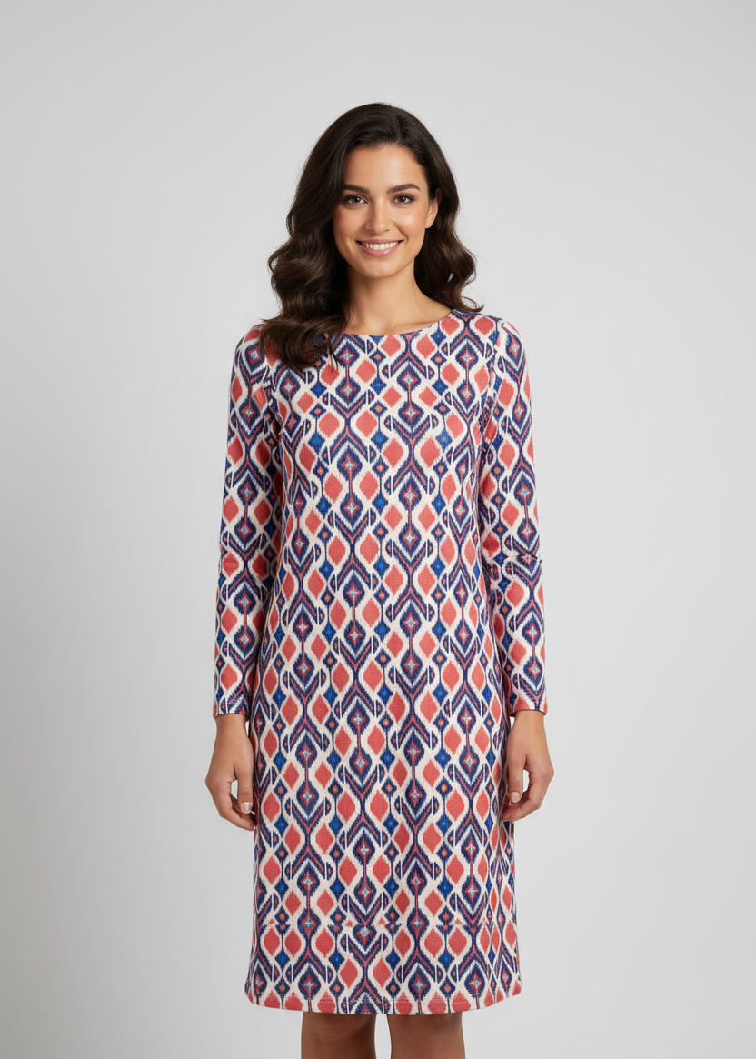 Vestido con estampado de rombos