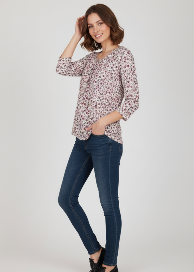 Blusa estampado de hojas