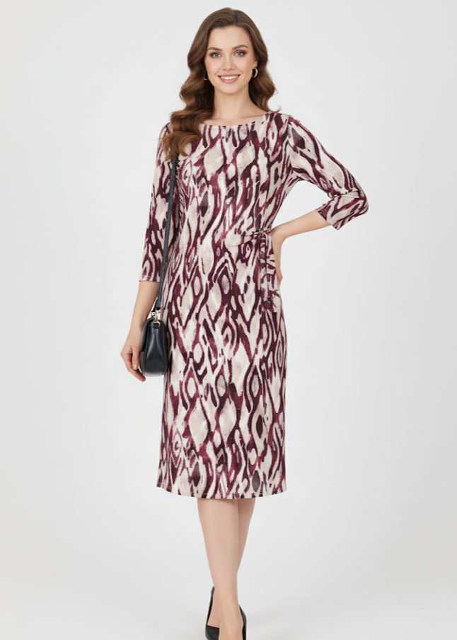 Vestido estampado con nudo lateral