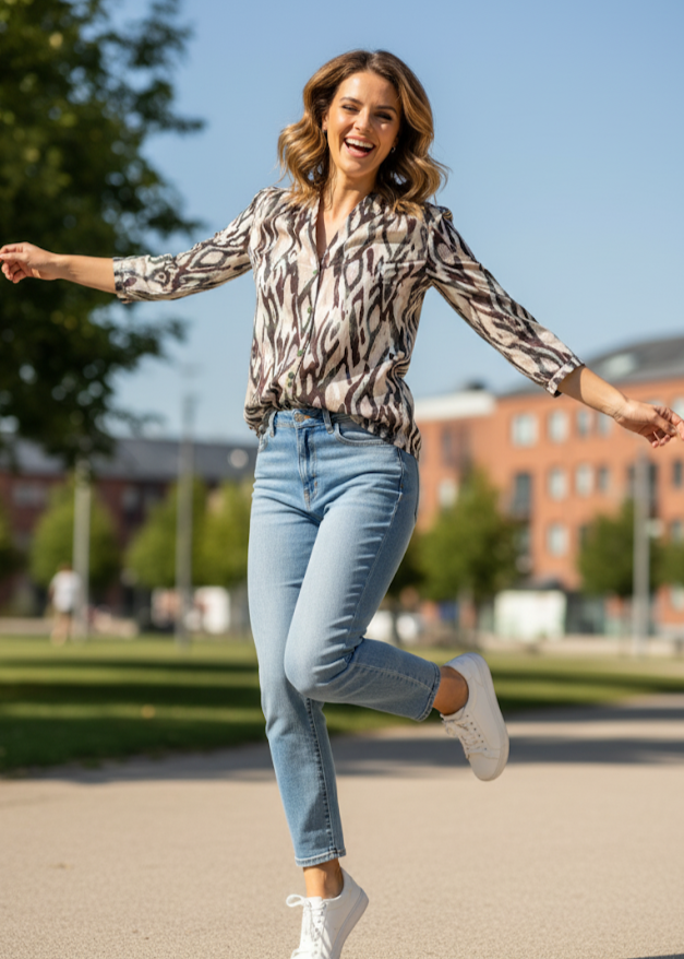 Blusa con falso botón