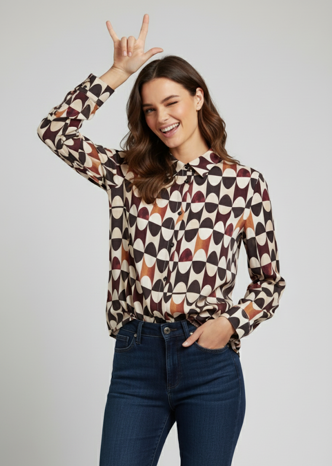 Blusa estampada de círculos